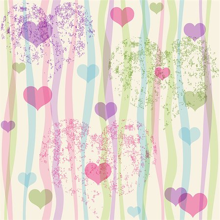 Seamless valentine pastel grunge pattern with translucent colorful strips and hearts (vector eps 10) Foto de stock - Super Valor sin royalties y Suscripción, Código: 400-07265887