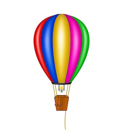 simsearch:400-09090841,k - Hot air balloon in coloured design on white background Stock Photo - Budget Royalty-Free & Subscription, Code: 400-07265985