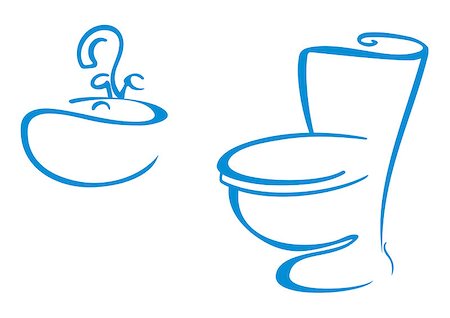 simsearch:400-04835835,k - Icons with sink and toilet bowl Fotografie stock - Microstock e Abbonamento, Codice: 400-07266162