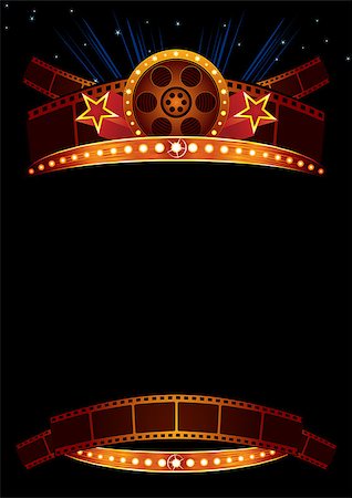 Big cinema marquee with film and stars Stock Photo - Budget Royalty-Free & Subscription, Code: 400-07266191