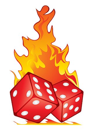 simsearch:400-07775500,k - Dices in fire isolated on white Stock Photo - Budget Royalty-Free & Subscription, Code: 400-07266209