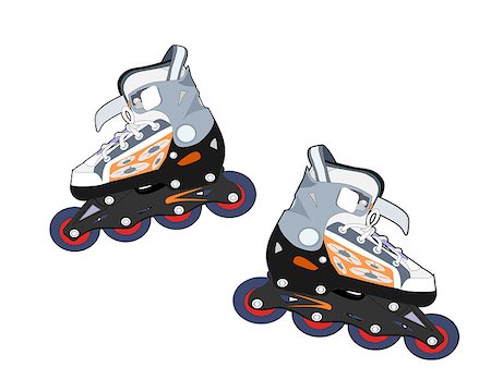 extreme sport clipart - A pair of roller skates on a white background. Stock Photo - Budget Royalty-Free & Subscription, Code: 400-07266308