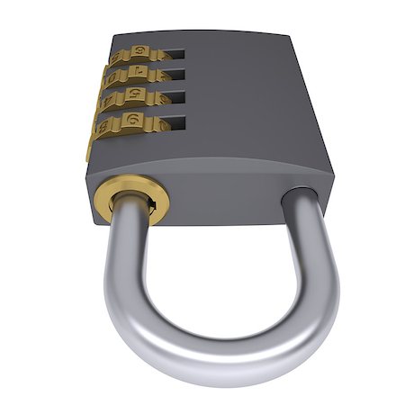 simsearch:400-04238099,k - Combination padlock. Isolated render on a white background Stock Photo - Budget Royalty-Free & Subscription, Code: 400-07266326