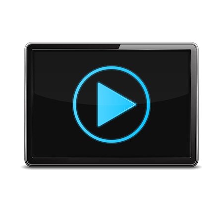 Screen with play button, vector eps10 illustration Stock Photo - Budget Royalty-Free & Subscription, Code: 400-07266705