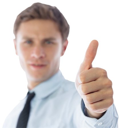 simsearch:400-07664375,k - Businessman showing thumbs up on white background Foto de stock - Royalty-Free Super Valor e Assinatura, Número: 400-07268257