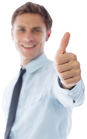 simsearch:400-07664375,k - Businessman showing thumbs up on white background Foto de stock - Royalty-Free Super Valor e Assinatura, Número: 400-07268259