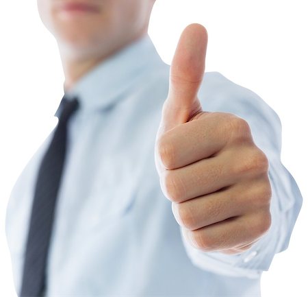 simsearch:400-07664375,k - Businessman showing thumbs up on white background Foto de stock - Royalty-Free Super Valor e Assinatura, Número: 400-07268260
