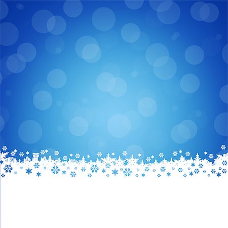 Christmas frame. White snowflakes on a blue background Stock Photo - Budget Royalty-Free & Subscription, Code: 400-07260308