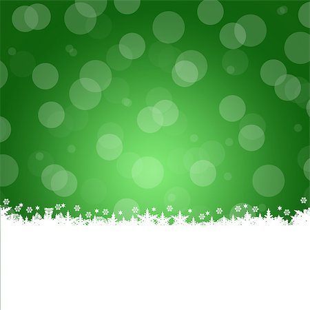 sleet - Christmas frame. White snowflakes on a green background Stock Photo - Budget Royalty-Free & Subscription, Code: 400-07260303