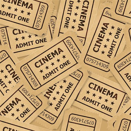 simsearch:400-05369413,k - Heap of cinema tickets in retro style. Vintage symbol of film industry. Entertainment and leisure. Photographie de stock - Aubaine LD & Abonnement, Code: 400-07260342