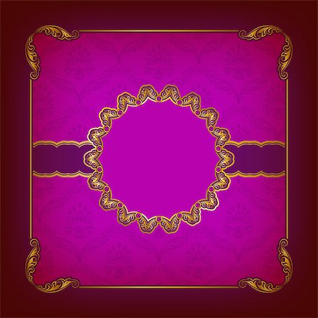 simsearch:400-07408048,k - Elegant template frame design for luxury greeting card, invitation with lace ornament, place for text. Floral elements, ornate background. Vector illustration EPS 10. Stockbilder - Microstock & Abonnement, Bildnummer: 400-07260521