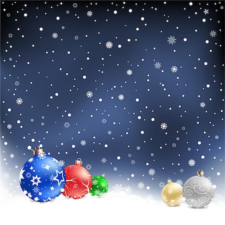 The multicolored christmas bauble on the night mesh background Stock Photo - Budget Royalty-Free & Subscription, Code: 400-07260584