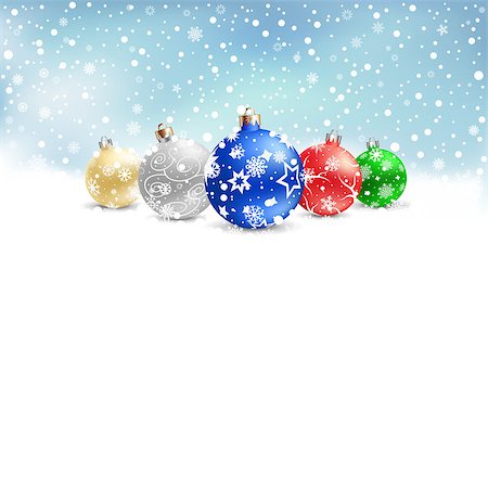 The multicolored christmas bauble and textarea on the blue mesh background Stock Photo - Budget Royalty-Free & Subscription, Code: 400-07260588