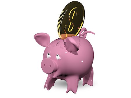 3d illustration of a pink piggy bank Stock Photo - Budget Royalty-Free & Subscription, Code: 400-07260593