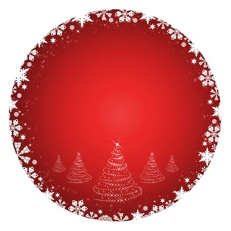 sleet - Christmas frame. White and red snowflakes. White background Stock Photo - Budget Royalty-Free & Subscription, Code: 400-07260604