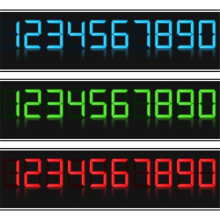 simsearch:400-05682859,k - Glowing digital numbers, blue, green and red colors, vector eps10 illustration Photographie de stock - Aubaine LD & Abonnement, Code: 400-07260820