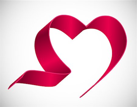 simsearch:400-05031229,k - Heart from Red Ribbon Vector Illustration Stockbilder - Microstock & Abonnement, Bildnummer: 400-07261028