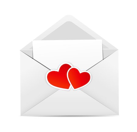 simsearch:400-04085192,k - Valentine`s Day Card with Envelope and Heart Vector Illustration Photographie de stock - Aubaine LD & Abonnement, Code: 400-07261020