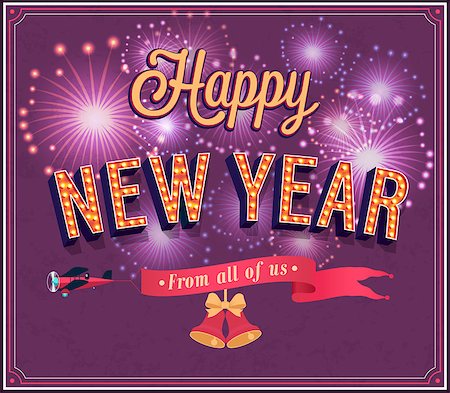 party banner - New year typographic design. Vector illustration. Stock Photo - Budget Royalty-Free & Subscription, Code: 400-07261058