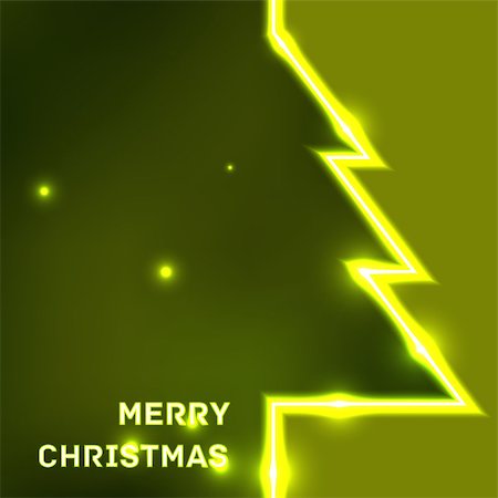 simsearch:400-09095404,k - Glowing Merry Christmas typographic card with Christmas tree Fotografie stock - Microstock e Abbonamento, Codice: 400-07261146