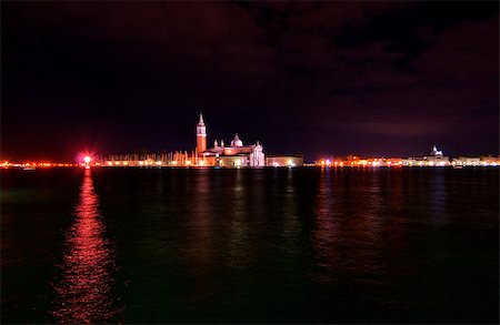 simsearch:400-07272498,k - Venice Italy Saint George island one of the icon of the town night view Stock Photo - Budget Royalty-Free & Subscription, Code: 400-07261199