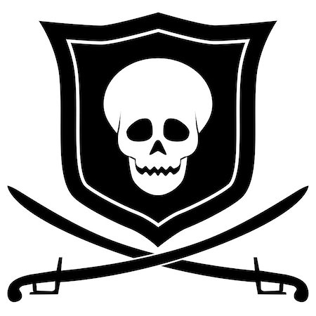 simsearch:400-06084708,k - Illustration of a pirate emblem on a white background. Stock Photo - Budget Royalty-Free & Subscription, Code: 400-07261288