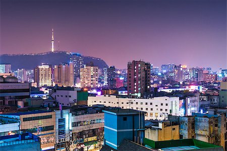 Seoul, South Korea city skyline Stock Photo - Budget Royalty-Free & Subscription, Code: 400-07261394