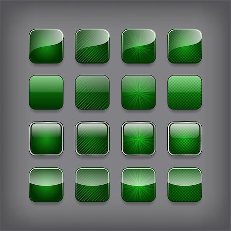 simsearch:400-06944565,k - Set of blank green buttons for you design or app. Foto de stock - Super Valor sin royalties y Suscripción, Código: 400-07261433
