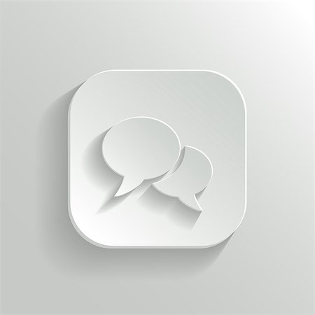 Speech icon - vector white app button with shadow Stock Photo - Budget Royalty-Free & Subscription, Code: 400-07261480