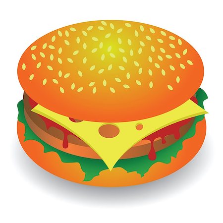 colorful illustration with hamburger for your design Stock Photo - Budget Royalty-Free & Subscription, Code: 400-07261708