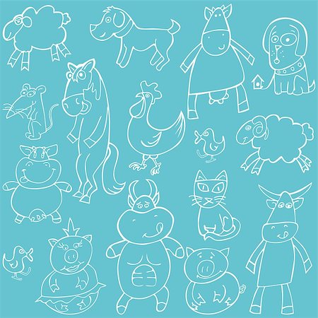 retro cat pattern - fully editable vector illustration with animals Stock Photo - Budget Royalty-Free & Subscription, Code: 400-07261900