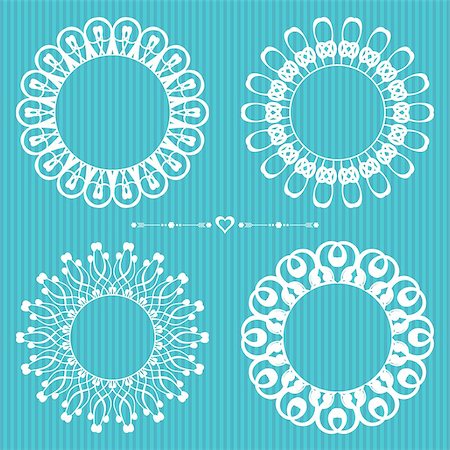 simsearch:400-06083486,k - Set of vector vintage lace frame design elements Stockbilder - Microstock & Abonnement, Bildnummer: 400-07261916