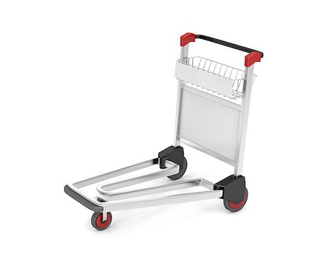 simsearch:400-07262064,k - Airport baggage trolley on white background Stock Photo - Budget Royalty-Free & Subscription, Code: 400-07261919