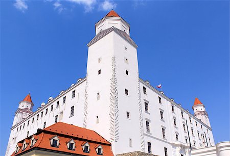 Bratislava castle. Situated on a plateau 85 metres (279 ft) above the Danube. First stone was setlled in the 10th century. Slovakia Stock Photo - Budget Royalty-Free & Subscription, Code: 400-07261939