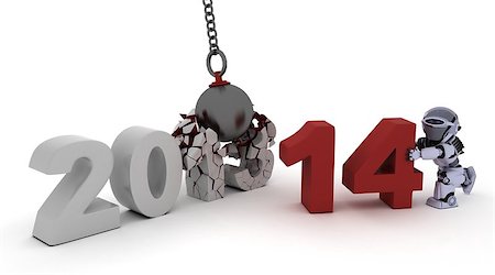 simsearch:400-07902525,k - 3D render of 2014 new year wrecking ball Stock Photo - Budget Royalty-Free & Subscription, Code: 400-07261973