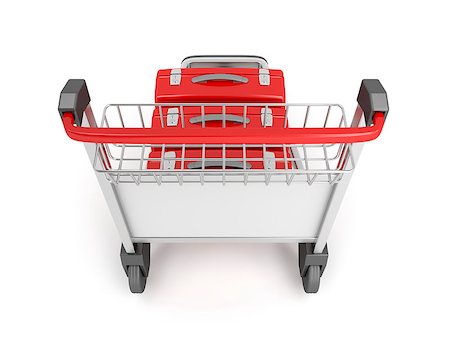 simsearch:400-07262064,k - Airport trolley with red suitcases Stock Photo - Budget Royalty-Free & Subscription, Code: 400-07262057