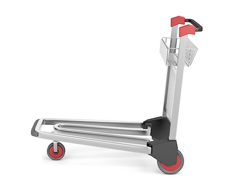 simsearch:400-07262064,k - Empty airport trolley on white background Stock Photo - Budget Royalty-Free & Subscription, Code: 400-07262062