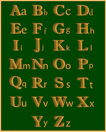 English alphabet on a green background Foto de stock - Super Valor sin royalties y Suscripción, Código: 400-07262189