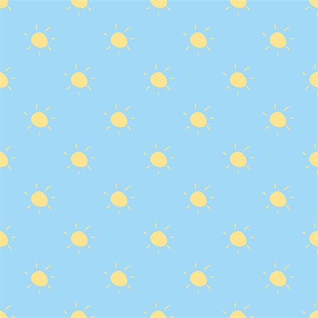 simsearch:400-04348779,k - Seamless vector summer pattern, background or texture with yellow sun on sky blue background. For web design, desktop wallpaper or blog website. Fotografie stock - Microstock e Abbonamento, Codice: 400-07262228