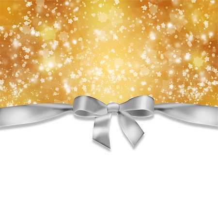 simsearch:400-05006261,k - New Year's background. Ribbon and snowflakes on abstract gold background Photographie de stock - Aubaine LD & Abonnement, Code: 400-07262340