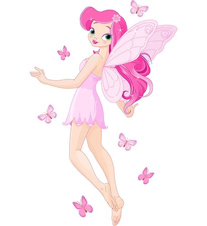 simsearch:400-05887739,k - Illustration of a cute pink flying fairy Stock Photo - Budget Royalty-Free & Subscription, Code: 400-07262403