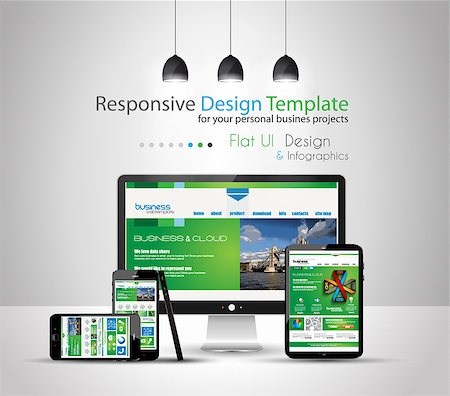 simsearch:400-07254124,k - Modern devices mockups fpr your business projects. webtemplates included. Foto de stock - Super Valor sin royalties y Suscripción, Código: 400-07262706