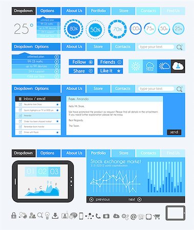 simsearch:400-07254124,k - UI Flat Design Elements for Web, Infographics, Data display, Blogs and   Business presentations. Foto de stock - Super Valor sin royalties y Suscripción, Código: 400-07262713