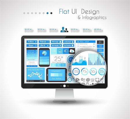 simsearch:400-07254124,k - UI Flat Design Elements for Web, Infographics, Data display, Blogs and   Business presentations. Foto de stock - Super Valor sin royalties y Suscripción, Código: 400-07262738