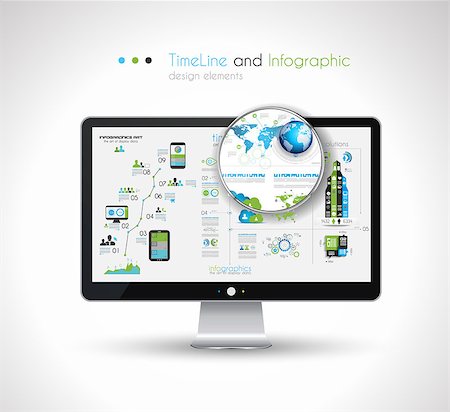 simsearch:400-08194697,k - Timeline design in a modern HD screen computer: Web and Infographics theme. Stock Photo - Budget Royalty-Free & Subscription, Code: 400-07262740