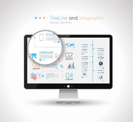 simsearch:400-08194697,k - Timeline design in a modern HD screen computer: Web and Infographics theme. Stock Photo - Budget Royalty-Free & Subscription, Code: 400-07262741