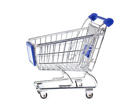 simsearch:400-08962635,k - Empty shopping cart isolated on white background Foto de stock - Super Valor sin royalties y Suscripción, Código: 400-07262999