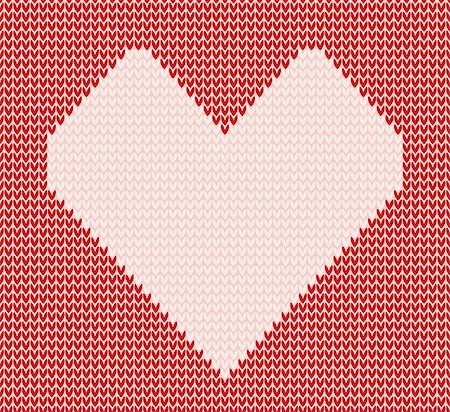 simsearch:400-07107883,k - Red knitted pattern with heart. seamless vector illustration Foto de stock - Super Valor sin royalties y Suscripción, Código: 400-07263266
