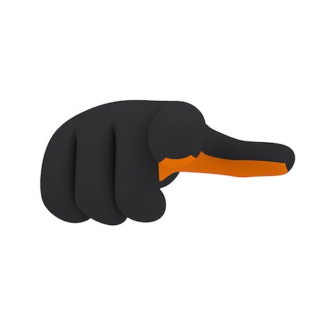 Black and orange gloves. Forefinger shows. 3d render isolated on white background Stock Photo - Budget Royalty-Free & Subscription, Code: 400-07263329