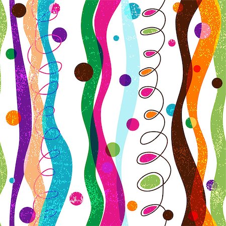 simsearch:400-07053213,k - Seamless grungy pattern with colorful strips and balls (vector eps 10) Foto de stock - Super Valor sin royalties y Suscripción, Código: 400-07263356